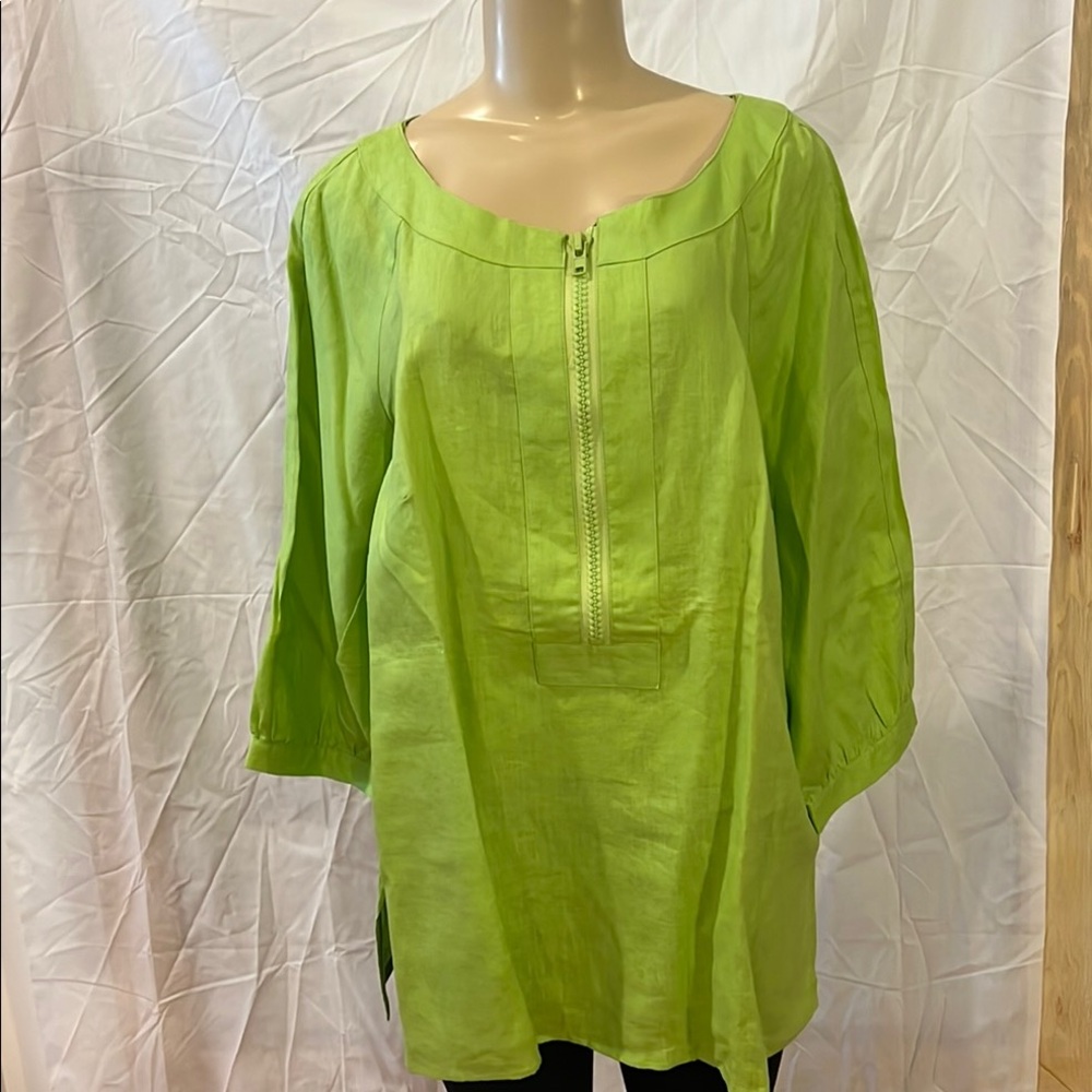 Lime Green 3/4 Sleeve Boxy Tunic